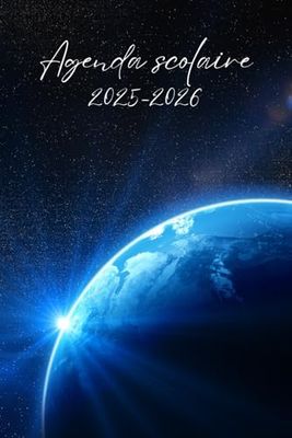 AGENDA SCOLAIRE 2025-2026 ESPACE: Planificateur journalier pour filles et garçons | 2 jours par page avec citations motivantes | format a5