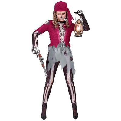 W WIDMANN MILANO Party Fashion - Costume Squelette Pirate pour femme, corsaire, capitaine, déguisement Halloween