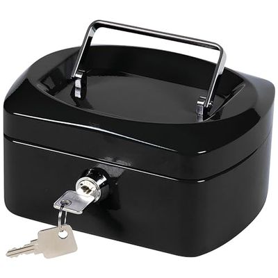 Q-Connect Caja Caudales 6" 152x115x80 Mm Negra Con Portamonedas