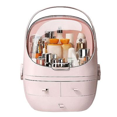JOYBOS Boîte de rangement pour cosmétiques étanche et anti-poussière rose