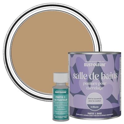 Rust-Oleum Brown Water-Resistant Bathroom Tile Paint in Gloss Finish - Fired Clay 750ml