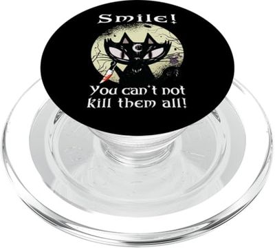 Oculta Luna Rosa Gato Sonrisa No puedes matarlos Bruja Gótico PopSockets PopGrip para MagSafe