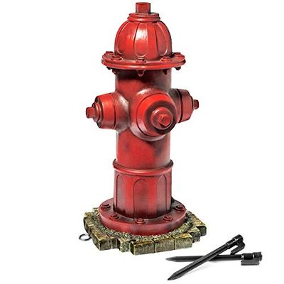 LULIND – hund brandpost trädgårdsstaty med 2 insatser, 35 cm (14 tum) (liten)