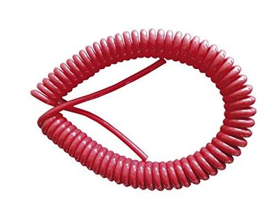 Manguera flexible roja enrollada de 5 metros (50 cm enrollados), ideal para diversas aplicaciones, con un diámetro de 3x1 mm, compatible con tus necesidades de uso diario.