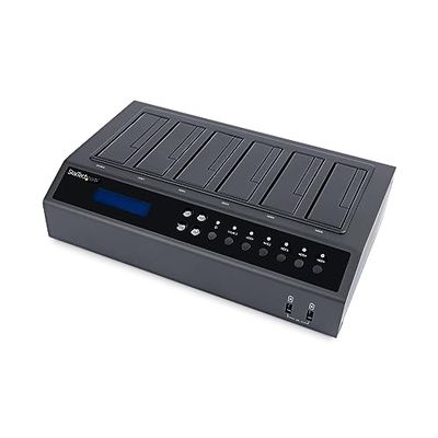 StarTech.com Base Docking Station USB 3.0 e eSATA Duplicador de discos rígidos com 6 baías SATA - clonador e apagador de discos rígidos 1:5