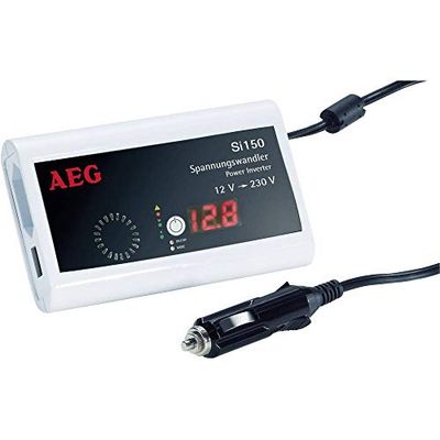 AEG 97110 Transformateur de poche Si 150 avec écran LED, 150 watts et prise USB - câble de charge iPod iclus, CE