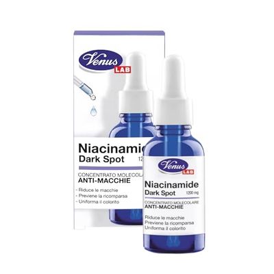 Venus, Niacinamide Dark Spot Concentrato Molecolare Anti-Macchie, Riduce e Previene Macchie Scure, Uniforma e Illumina il Colorito della Pelle, Ideale per Viso e Mani, 30 ml