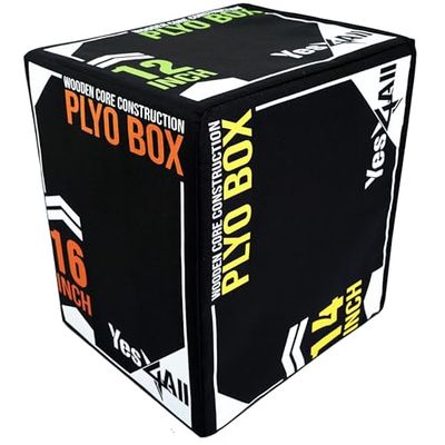 Yes4All Yes4All Unisex s NLHH Soft Plyo Box Nero A 16 14 12 A. Sport Black Version, a. 12 UK