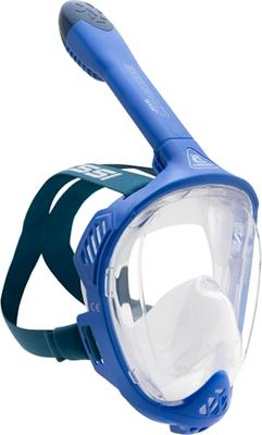 CRESSI Java Full Face Mask Blue/Blue Navy L/XL - Maschera Snorkeling Integrale Unisex, Lente Ultra Chiara Anti Fog, 100% Silicone, Snorkel Dry con Valvole Sicurezza, Blu/Blu Navy, L/XL