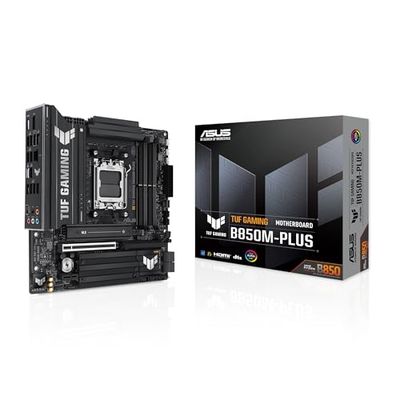 ASUS TUF Gaming B850M-PLUS - Placa Base AMD mATX, 14+2+1 etapas de alimentación DrMOS 80A, DDR5, PCIe 5.0, 3 Ranuras M.2, Realtek 2.5Gb Ethernet, DisplayPort, HDMI, BIOS Flashback, Aura Sync