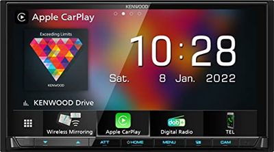 KENWOOD DMX8021DABS Autoradio Multimedia, Wireless Apple Carplay, Wireless Android Auto, Ecran Tactile 17,7 cm, Tuner FM/AM/Dab+, Bluetooth Appels Mains Libres et Streaming Audio.