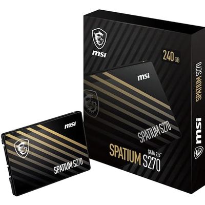 MSI SPATIUM S270 SSD 240GB - SATA 3 2.5" Solid State Drive, 500MB/s Read & 400MB/s Write, 3D NAND, Built-In Data Security, MSI Center - 5 Year Warranty (110 TBW)