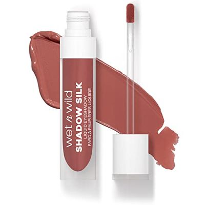 Wet n Wild Sombra de Ojos Líquida Shadow Silk, Sombra de Ojos Líquida de óptima Pigmentación con Acabado Brillante, Seca Rápidamente, Fácil de Aplicar con Aplicador de Varita, Tono Mauve Over Pink