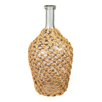 Romimex Bouteille marron transparente en verre corde 25 x 51 x 25 cm