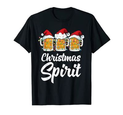 Drinking Squad Xmas Funny Santa Mug Christmas Spirit Maglietta