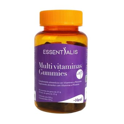 Essentialis - Multivitaminas Gummies - Con 9 vitaminas y 3 minerales esenciales para Mujer, Hombre y Niños - Hasta 2 meses - 60 gominolas veganas - Multivitamínico sin edulcorantes artificiales