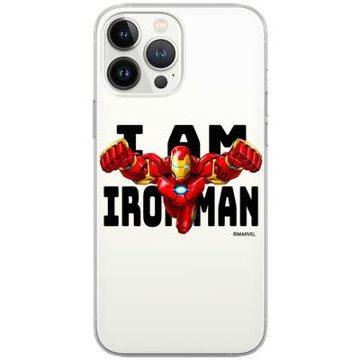 ERT GROUP mobiltelefonfodral för Apple Iphone 11 PRO MAX originalt och officiellt licensierat Marvel mönster Iron Man 028 Vit optimalt anpassad till formen på mobiltelefonen, gedeeltelijk transparant