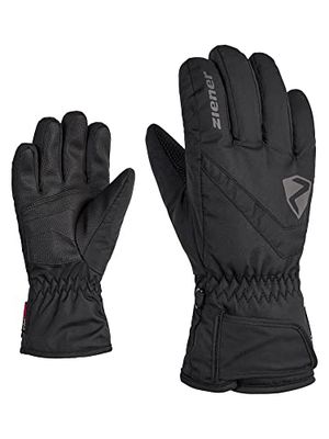 Ziener LORIKO Guanti da sci per bambini, per sport invernali, impermeabili, traspiranti, nero, 3,5
