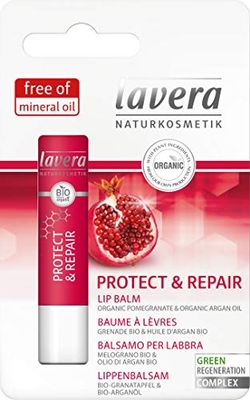 lavera Protect & Repair Baume à lèvres - à la grenade bio et à l'huile d'argan bio - soin naturel et innovant des lèvres - riche et intensif - cosmétiques naturels - vegan - bio