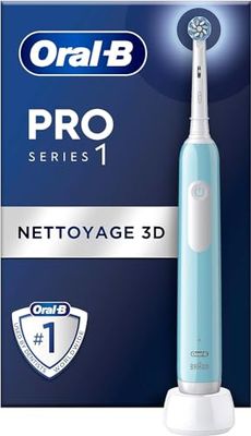 Oral-B Pro Series 1 Spazzolino da denti Elettrico, Blu, 1 Spazzolino da Pulizia 3D, Elimina la Targa, 3 Modalità di Spazzolatura, Timer, 1 Custodia Da Viaggio, Ricaricabile
