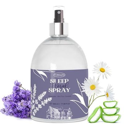 Deep Sleep Pillow Spray Brume d'oreiller pour le Sommeil Relaxante Huiles Essentielles de Lavande (Relaxation), d'aloe vera (Oxygénante) et de Camomille (Apaisante) (500 ml)