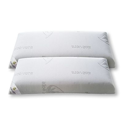 SEASONS - Pack 2 Almohadas Viscoelásticas 90 cm, Antiácaros y Antibacterias, Tejido con Hilo de Plata y Aloe Vera, Doble Funda, Tratamiento con Limpieza de Ozono, Fabricado en España