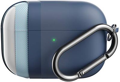 KeyBudz Custodia AirPods Pro con portachiavi serie Hybrid Shell compatibile con AirPod Pro Case Cover (Blu notte)