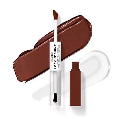 Wet n Wild Megalast Lock n' Shine, Dual-Ended Lip Color and Clear Gloss, Vitamin E and Jojoba Oil Enriched Formula, Affogato Dreams Shade