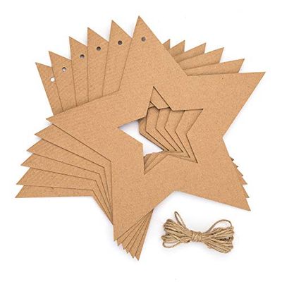 Baker Ross Guirnaldas de estrellas colgantes: suministros creativos de arte y manualidades navideños para que los niños hagan y decoren (paquete de 10), marrón