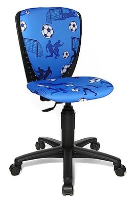 Topstar 70570CA40 S'cool 3 - Cadeira giratória infantil, cor azul/estofada com estampado de futebol