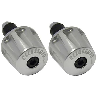 Par de contrapesos Accossato plata para mancuernas con agujero interior Ø de 12 mm a 20 mm para Aprilia Rsv 1000 desde 2004 hasta 2008 (CC 1000)