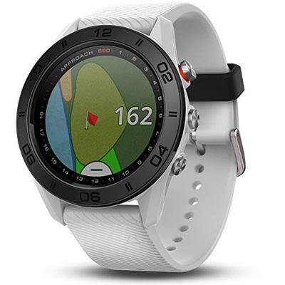 Garmin Approach S60, eersteklas GPS-golfhorloge met touchscreen en CourseView-mapping in kleur, wit