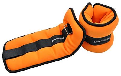 BalanceFrom GoFit volledig verstelbare enkelpolswapen beengewichten, verstelbare riem, oranje, 10 pond per stuk (20 pond paar)