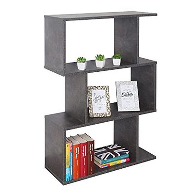 RICOO Stående hylla 97 x 70 x 25 cm betongutseende grå WM072-BG bokhylla vägghylla vardagsrum