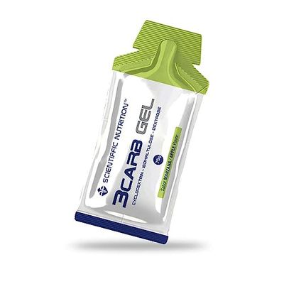 Scientiffic Nutrition - 3Carb Gel, Gel Energético con 3 Tipos de Carbohidratos, Geles Energéticos Ciclismo, Running y Deportes de Equipo Exigentes, Fácil Digestión, Sabor Manzana - 1 unidad 45g