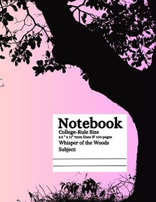 Composition Notebook: Whisper of the Woods,: Awesome College rule Lined Composition Notebook: 8.5” x 11” inches, 100 paged, 7mm space, Lined ... Notebook, School Age Studying and Learning.