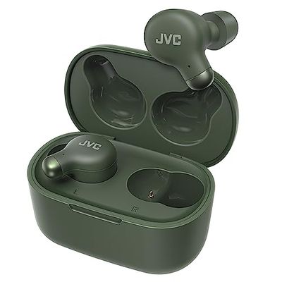 JVC HA-Z250T - Auriculares Inalámbricos con Bluetooth 5.3, 28 Horas de Batería, Certificación IPX4, Solo 5,1g de Peso, Cancelación de Ruido, 3 Pares de Almohadillas de Silicona y 2 de Espuma, Verde