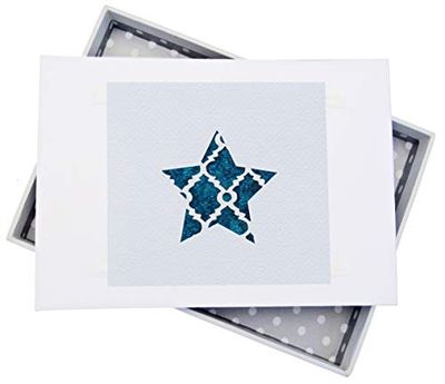 WHITE COTTON CARDS Alphabetics Bleu Sarcelle étoiles Mini Album Photo, Multicolore
