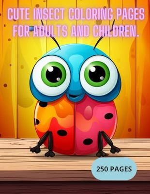 Cute insect coloring pages for adults and children.