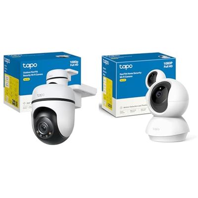 TP-Link Tapo C500 Telecamera WiFi Esterno FHD 1080P, 360° Visuale, Telecamera IP di Sorveglianza & Telecamera Wi-Fi Interno, Videocamera sorveglianza 1080P, Visione Notturna