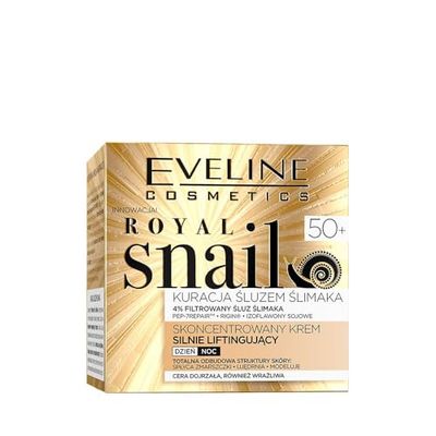 Eveline Cosmetics Royal Snail ROYAL SNAIL Concentrated Lifting Cream 50+ with Snail Mucin & Soy Isoflavones, Anti-Wrinkle & Skin Firming, 50ml
