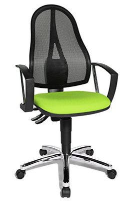 Topstar Point 60 Net - Silla de Oficina ergonómica con reposabrazos fijos A1, Color Verde Manzana y Negro