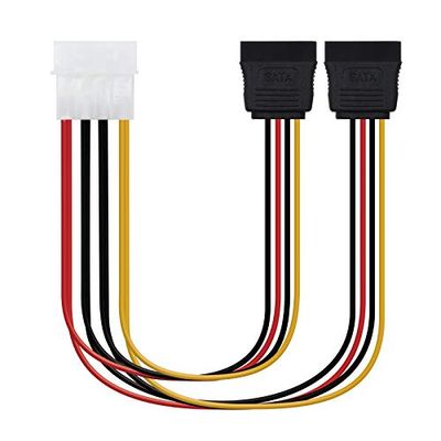 Brightium Cable SATA de alimentación 5.25” (Molex 4Pin) a 2x SATA, longitud 30 cm, ideal para conectar discos duros y unidades SSD.