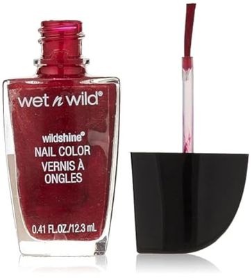 Wet n Wild, Wild Shine Nail Color, Nail Polish with No Formaldehyd, Toluene and Phthalates, Long-lasting and Quick-drying Formula, Burgundy Frost