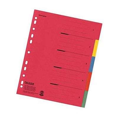 Registrador de cartón (extra ancho) de Falken, para DIN A4, 5 PIEZAS