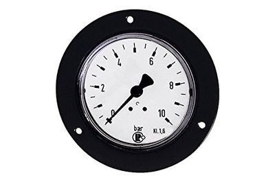 RIEGLER 101890-320/50 Standardmano, frontring svart, G 1/4 bak, 0-1,0 bar, Ø 50, 1 st
