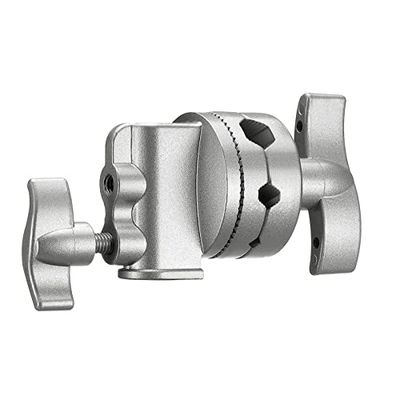 Neewer 2,5 polegadas Grip cabeça giratória suporte montagem adaptador para suporte de luz, braço de extensão e outros equipamentos de fotografia com 1/2, 1/4, 3/8, 5/8 polegadas ecrã (prata)