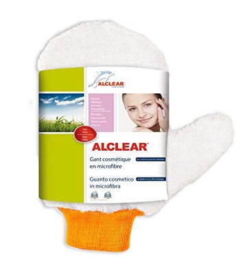 Alclear 200805 - Guante cosmético (Microfibra, 15 x 22 cm), Color Blanco