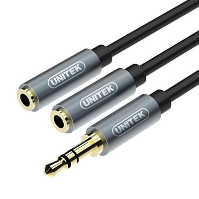 Unitek Y-C956ABK minibus, 3,5 mm (M) - 2 x 3,5 mm (F) zwart