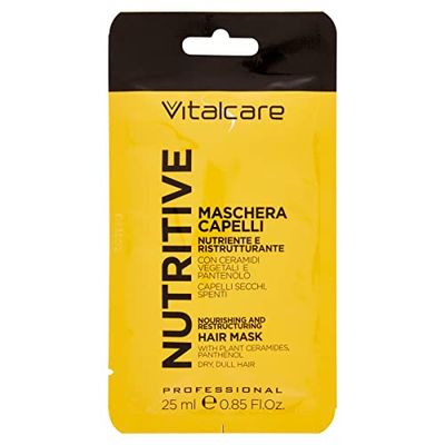 Vitalcare | Nutritive - Maschera Capelli Nutriente e Ristrutturante, Trattamento per Capelli Secchi e Spenti, con Ceramidi Vegetali e Pantenolo, 25 ml